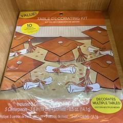 Amscan graduation Orange 10 piece table decorating kit