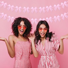 2pcs Pink Bow Banner Bow Garland Banner Party Decorations for Girls Coquette …