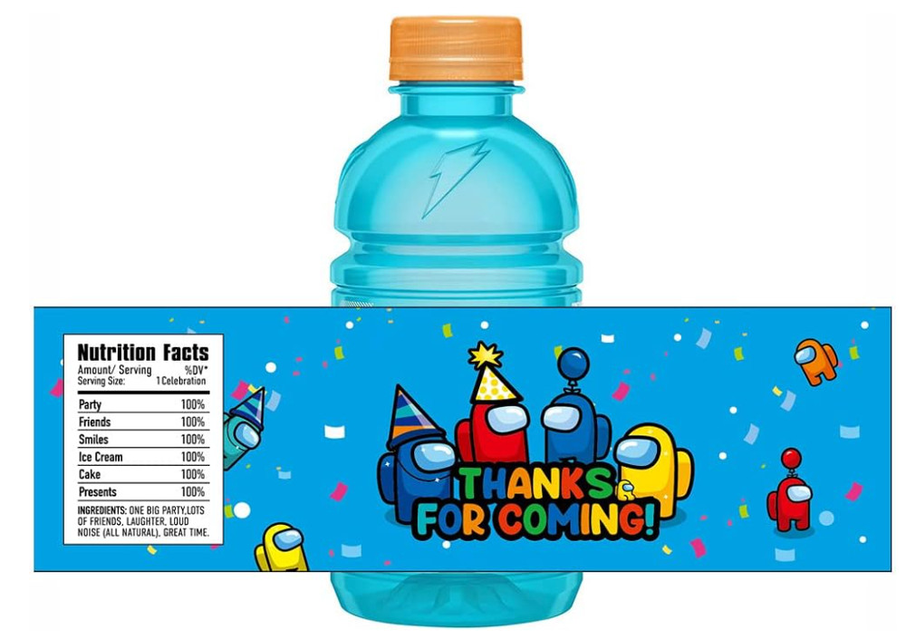 24ct Video Game Party Water Bottle Labels Birthday Baby Shower Decor