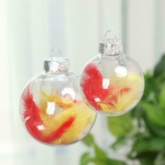 16 Pcs Clear Plastic Fillable Christmas Baubles Ornament, 2.36Inch