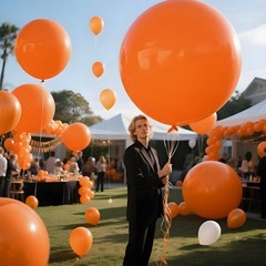 KAWKALSH Orange Balloons 9pcs, 36 Inch Large Orange Balloons for Balloon Garl…