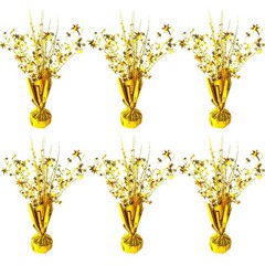 6 Pack Metallic Foil Star Table Centerpieces – Birthday, Wedding, Graduation Dec