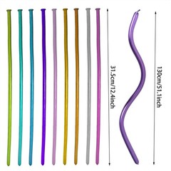100Pcs 260 Long Balloons Kit with Pump, Shiny Metallic Latex Twisting Balloon fo