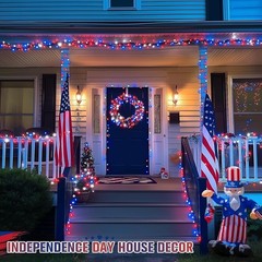 Versatile 250 LED Red White & Blue Lights – 91.5ft Connectable Costume Decor