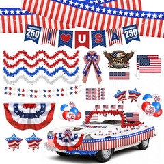 4th of July Car Parade Decorations Patriotic Golf Cart Decor,250th Anniversary
