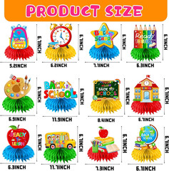 Back to School Decorations,12Pcs Welcome Back to School Table Decorations Honeyc