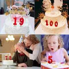 Red Birthday Candles 4 Candle 4th Four Years Cake Bady Roman Number 4,