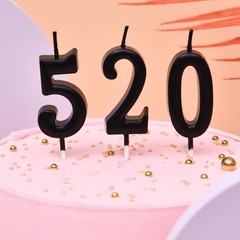 PHD CAKE 10-Pieces Black Numeral Birthday Candles, Cake Candles