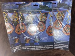 Harry Potter Decoration Kit 7 Pcs Pack of 2 Honeycomb Hanging Swirl and Flag NEW
