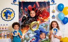 Sonic The Hedgehog Party Supplies Birthday Decor Backdrop Topper Photo Backdrop