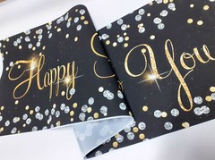 Happy Birthday Backdrop Background Banner Any Name, Age Fabric Party Decoration