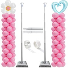 Balloon Column Stand Adjustable 7 Feet Ballon Arch Stands with Bases Set of 2