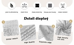 2 Packs 12 x 72 inches Sequin Table Runner, Silver Glitter Table Runner for