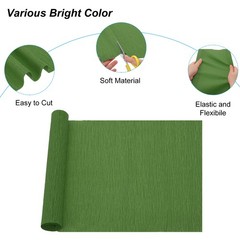 8.2ft Crepe Paper Roll, 1 Roll 10″ Width Crepe Paper Roll Sheet, Dark Green