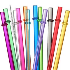 24 PCS, Reusable Straws with 4 Brushes, 10.5″ Long Tritan Hard Plastic Straws…