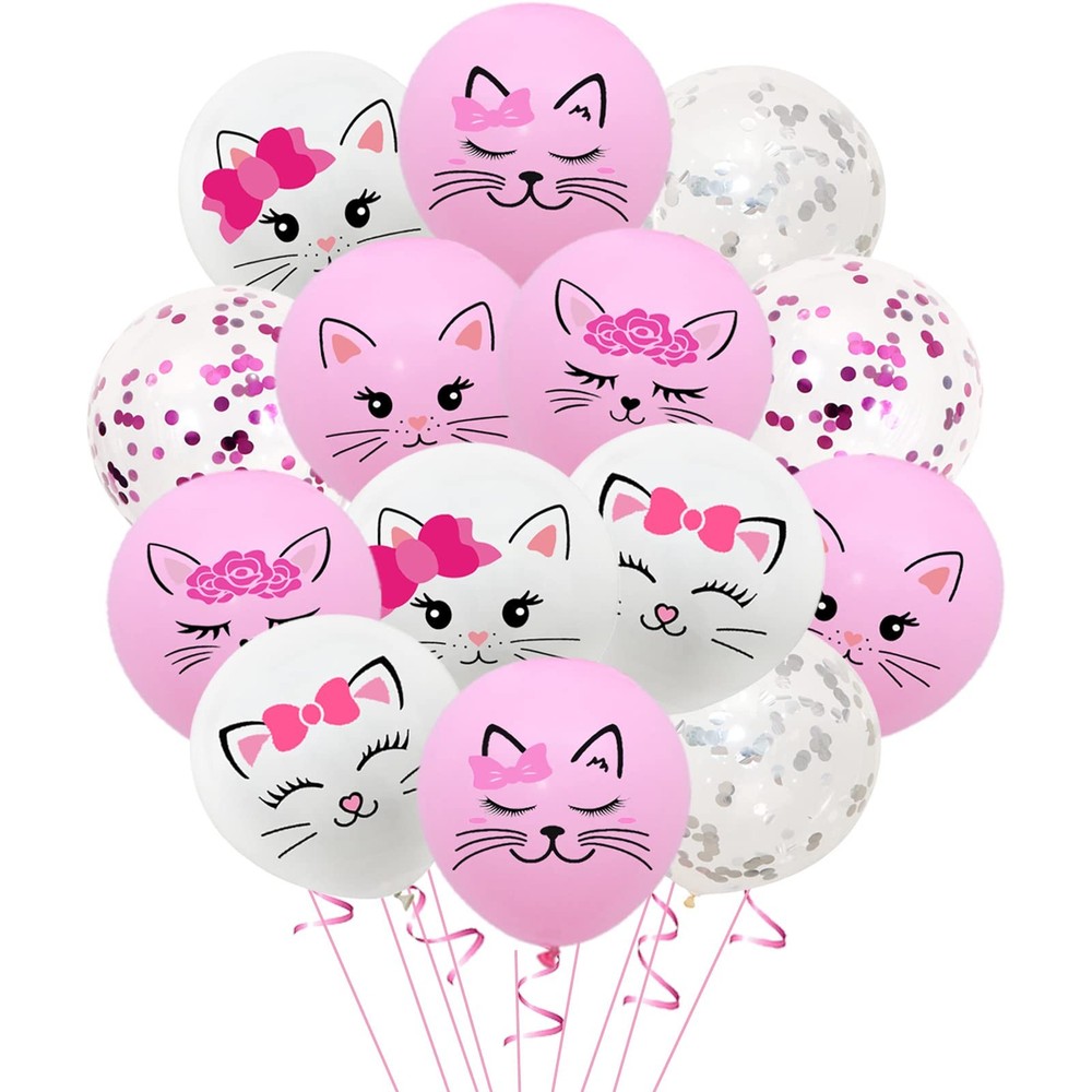 42 Pieces Cat Latex Balloons,12 Inches Cute Cat Balloons for Boys and Girls B…