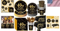 Stylish 452 Pcs 40th Birthday Party Supplies: All-in-One Celebration Kit