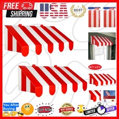 3-D Red and White Awning Wall Decorations – 2-Pack Cardstock Circus and Carni…