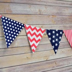 Quasimoon 4th of July Red, White and Blue Triangle Flag Pennant Banner (11FT)…