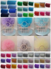 set of 3 hand made pretty tulle pom poms (choose your colour)
