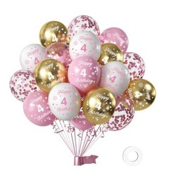 Pink Goldth Birthday Balloons for Girls – 12inch 16pcs Happyth 4 Pink-gold