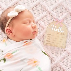 Wooden Hello World Baby Birth Announcement Sign – Coquette Hello World Baby S…