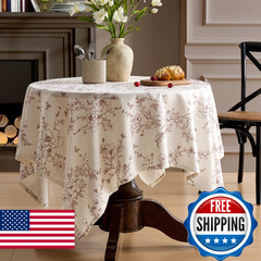 OMMATO Table Cloth Square Floral Tablecloth Farmhouse Vintage French Rustic Brow