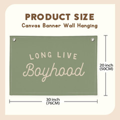 Long Live Boyhood Boys Room Decor, Sage Green Nursery Playroom Toddler Boy Linen