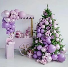 Grey Violet Maca Purple Gold Balloons Garland Arch Kit, 146Pcs Latex Balloons…
