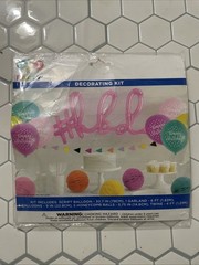 Happy Birthday 16 Piece Decorating Kit For Girly Pastels #HBD Balloons Banner