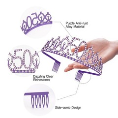 Purple 50th Birthday Decorations – 2 Piece Set, Sash & Tiara Set