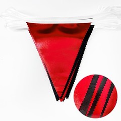 Red Black Party Decoration Metallic Fabric Triangle Pennant Banner