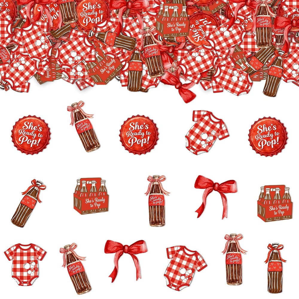 200 PCS Shes Ready to Pop Confetti Baby Shower Party Decorations Scatter