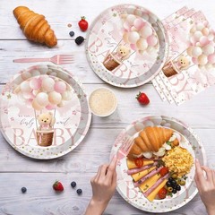 Barely Wait Baby Shower Disposable Tableware Set (Plates, Napkins, Forks)