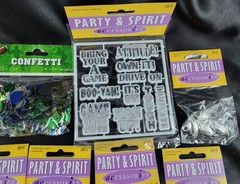 Party & Spirit Accessories Gold Silver #1 Football Charms & Helmet Confetti Lot