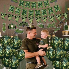 Army Party Decorations Camouflage Decoration Set Military Themed Happy Banner…