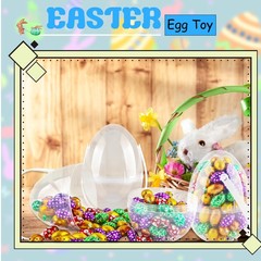 12 Pcs 6 Inch 8 Inch Jumbo Clear Easter Egg with Handles Large Transparent Ea…