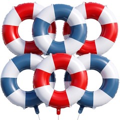 6 Pack 28″ Nautical Party Balloons Nautical Lifebuoy Foil Large Balloons for …