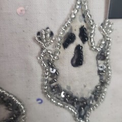 Ghosts in Truck Halloween Beaded/Sequin Wall Hanging Flag New