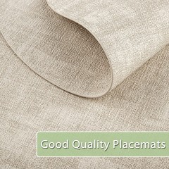 BARTHKIT Placemats for Dining Table Set of 8 Non-Slip, Heat Resistant Oval Le…