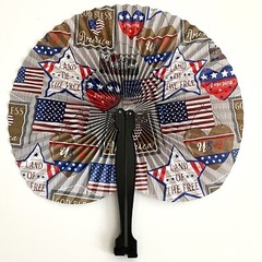 3 Pack Mini July 4th Patriotic Foldable Paper Folding Accordion Hand Fans