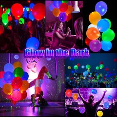 LED Balloons Flashing, 200 Pack, 8 Colors Light Up Balloons, Lasts 12-24 Hours..