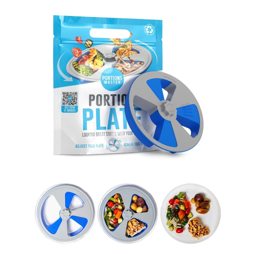 Portions Master All in 1 Adjustable 1 Count (Pack of 1), Blue and Gray