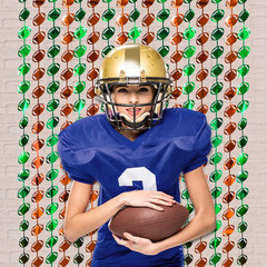 Football Party Decorations, 3 Pack Super Ball Foil Fringe Curtains, 3.3X6.6 Ft G