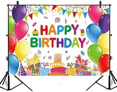 Happy Birthday Backdrop Banner Colorful Happy Birthday Party 6×3.6ft