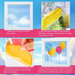 Colorful Watercolor Balloon Window Clings – Reusable Decorative Stickers