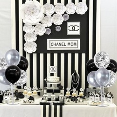 Reusable Balloon Stand Kit with 32 Black & Silver Balloons for Vibrant Parties