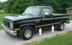 Chrome Side Body Trim Molding For Use On 1973-1987 Chevy GMC C10, C20, C30,