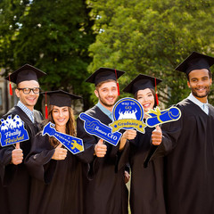 2026 Graduation Photo Booth Props, Blue Gold Graduation Photo Booth Prop, Funny
