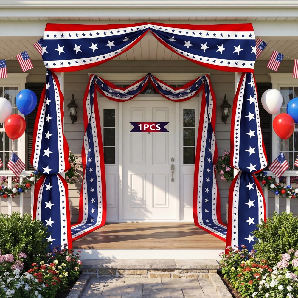 USA Bunting Flag 4th of July Red White Blue American Patriotic Independence D…